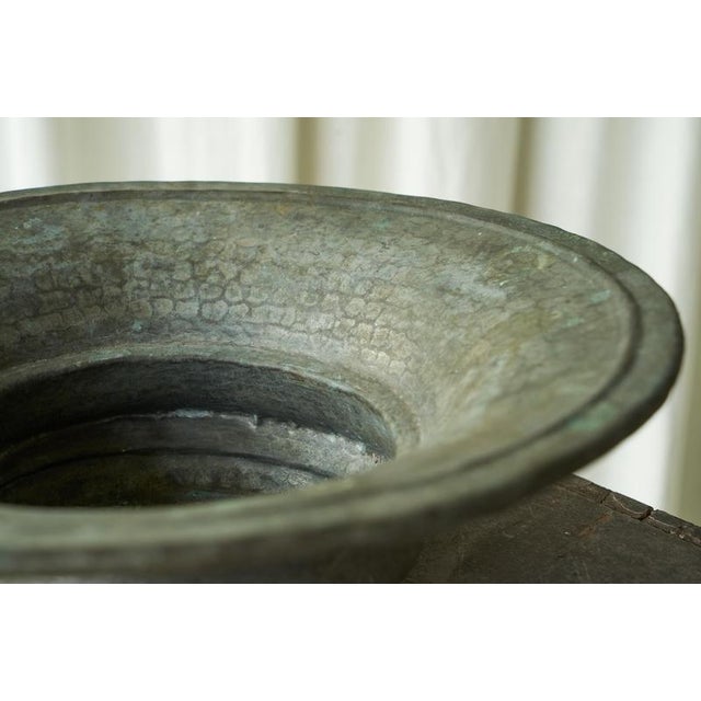 Antique Wabi Sabi Centerpiece in Verdigris Patinated Copper, 1890s For Sale - Image 9 of 11