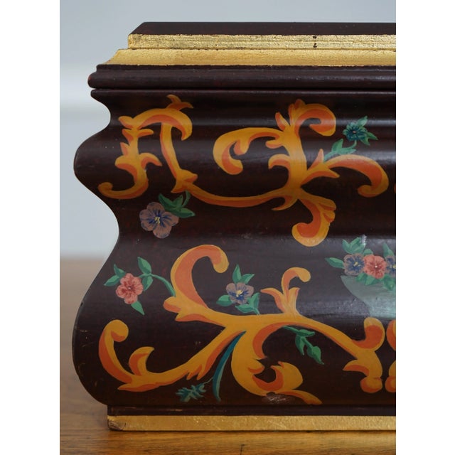 Italian Design Paint Decorated Wood Jewelry Box For Sale - Image 4 of 12