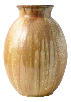 Brown Drip Glaze Stoneware Vase by Roger Guerin for Gerard Muller, 1930s