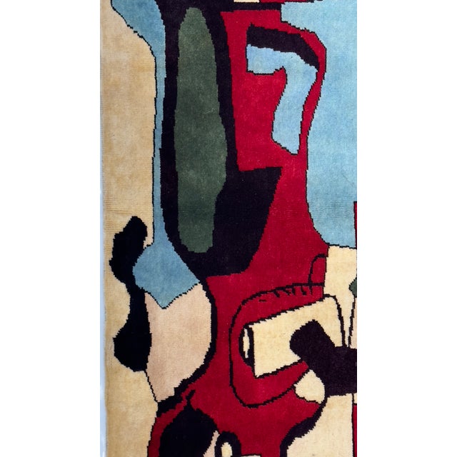 Beige French Mid Century Wool Rug 5'0" X 6'2'' For Sale - Image 8 of 11