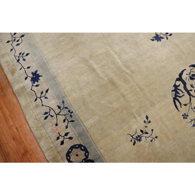 Early 20th Century Beige Gray Blue Chinese Peking Rug - 9'3" x 14'3" For Sale In New York - Image 6 of 18