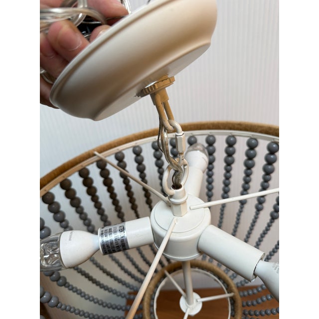 Black Uolfin Modern Farmhouse Beaded Chandelier For Sale - Image 8 of 12