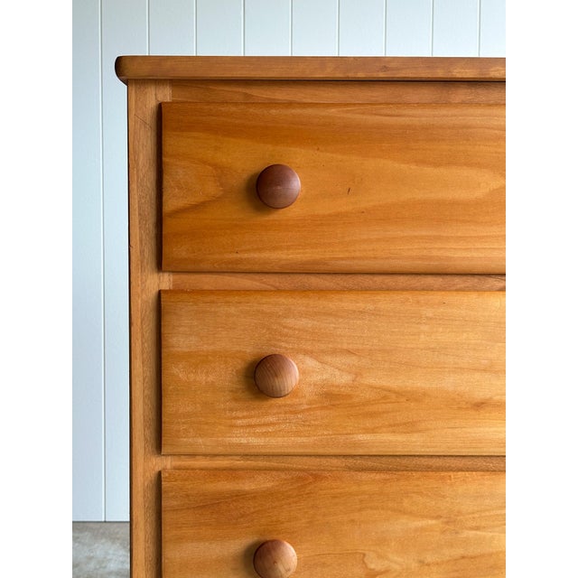 Brown Vintage Honey Tone Wooden Chest of Drawers For Sale - Image 8 of 14