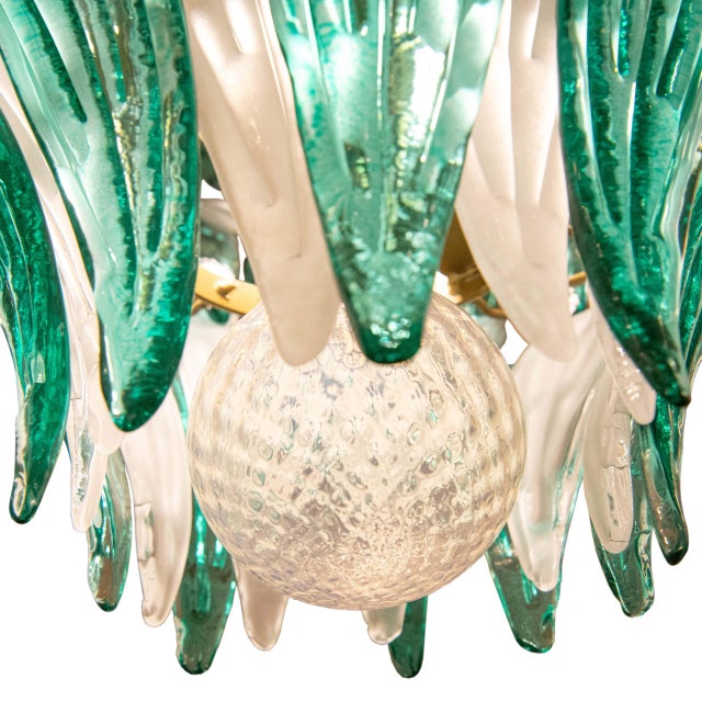 Aqua Green and White Palmette Lamp from Barovier & Toso, 1960s For Sale - Image 4 of 6