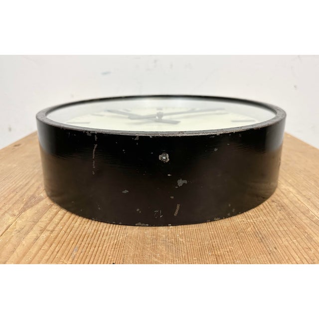 Black Industrial Factory Wall Clock from International, 1950s For Sale - Image 16 of 18