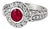 18K White Gold Ruby Diamond Engagement Estate Ring For Sale