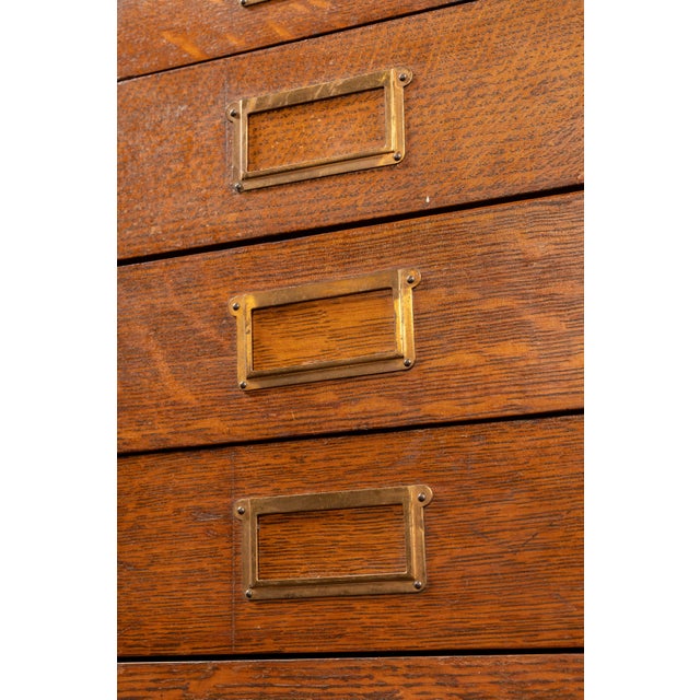 Large Antique Tiger Oak Flat File For Sale In Chicago - Image 6 of 12
