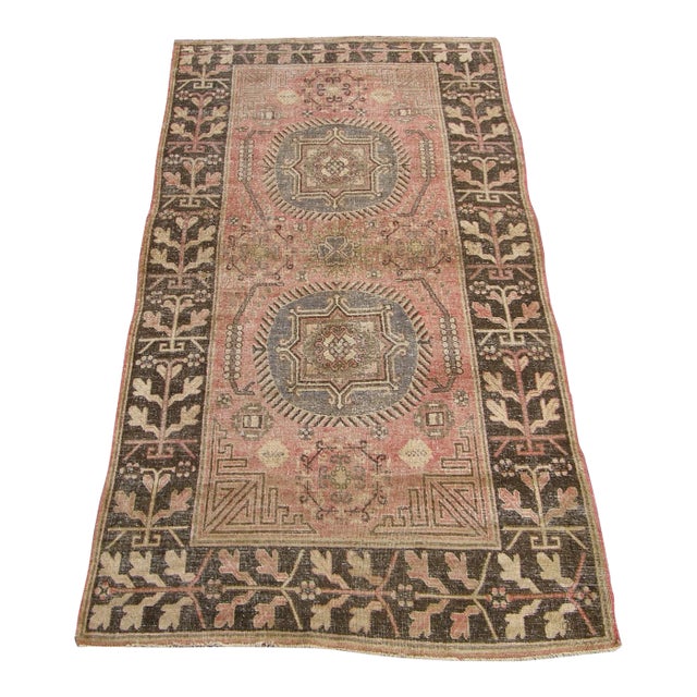 19th Century Double Medallion Samarkand Rug For Sale