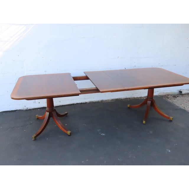 Mahogany Set of Dining Table Six Shield Back Chairs and 2 Leaves 6563 For Sale - Image 11 of 17
