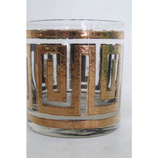 Mid-Century Modern MCM Culver Barware Greek Key Barware Glasses Whiskey Cups Set of Two For Sale - Image 3 of 10