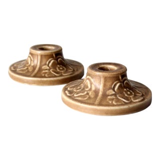Antique Rookwood Pottery Candlestick Holders Pair For Sale