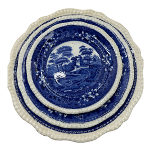 Antique Copeland Spode's "Tower" Blue & White Transferware Plates - Set of 3