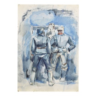 Albert Goltjakov, Icebreakers, 1966, Watercolor For Sale