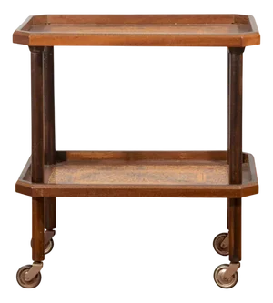 Inlaid Food Trolley with Double Top, 1940
