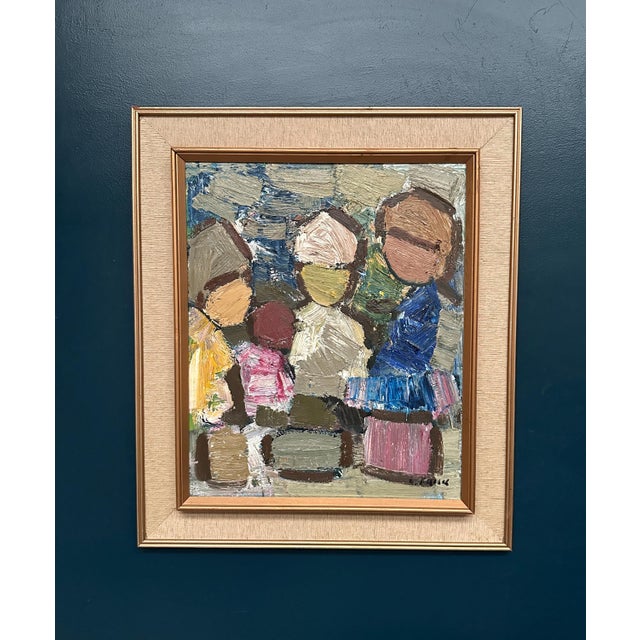 Gösta Flack, Family, 1960s, Oil Painting on Canvas, Framed For Sale - Image 11 of 11