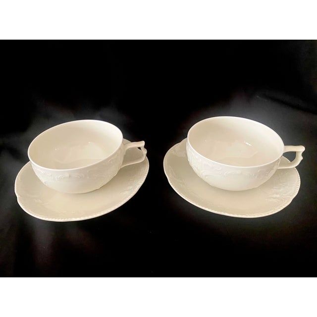 Rosenthal Sanssouci Ivory Pair of Cup and Saucers Set Mid 20th Century Mint Condition For Sale - Image 15 of 15