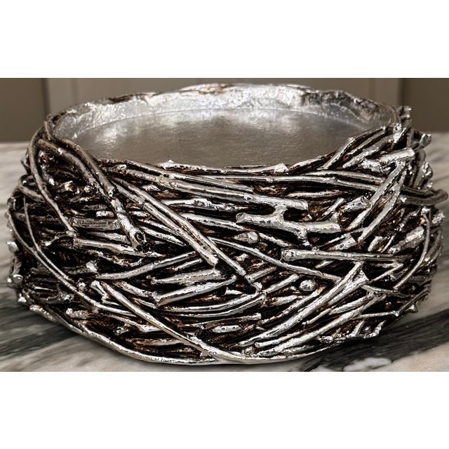 Early 21st Century Harry Slatkin Vintage Bird Nest Plinth or 3-Wick Candle Holder Base For Sale - Image 5 of 11