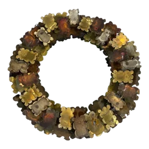 1970s Curtis Jere Brutalist Mixed Metals Torch Cut Round Mirror