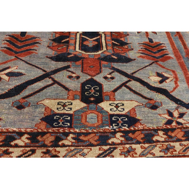 Late 19th Century Late 19th Century Antique Persian Serapi Rug - 09'02 X 13'06 For Sale - Image 5 of 11
