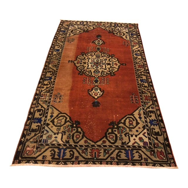 1960s Oushak Vintage Tribal Rug For Sale