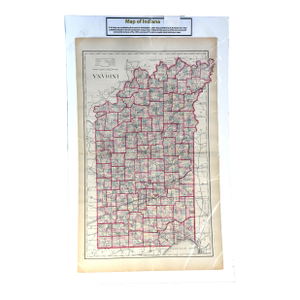 1870s g.w. Gray & Son Colour Map of Indiana (32 X 20")"