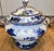 English Ironstone by Charles Meigh Soup Tureen and Stand Circa 1820 lots of colors dominated by blue, gold, and white.