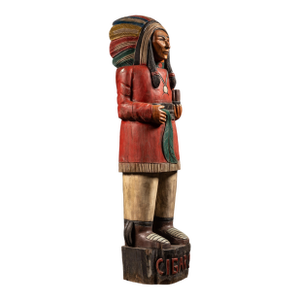 Vintage Hand-Carved Cigar Store Indian Figure
