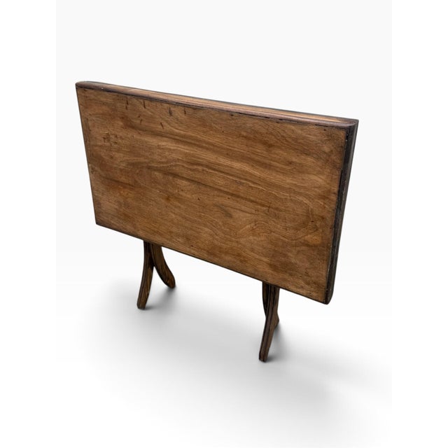 Mid-Century Modern Mid-Century Vintage Wood Folding Occasional Table in Coffee Walnut Refinished For Sale - Image 3 of 8