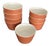 Coral / Orange Small Porcelain Bowls With Gilt Chain Design - Set of 8 For Sale