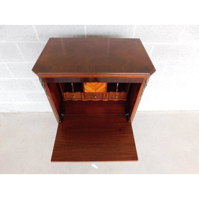 Brown Antique French Louis XV Marquetry Secretary Desk For Sale - Image 8 of 18