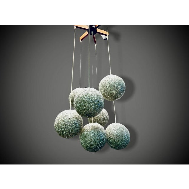 Mid-Century Cascade Lamp in Teak & Granules Balls, 1970s For Sale - Image 14 of 17