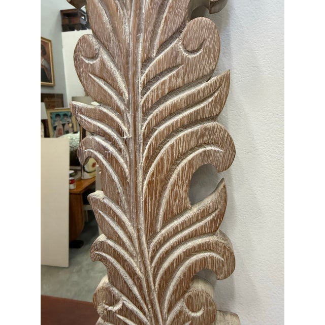 Beige Vintage Carved Wood Palm Beach Regency Mirror For Sale - Image 8 of 11
