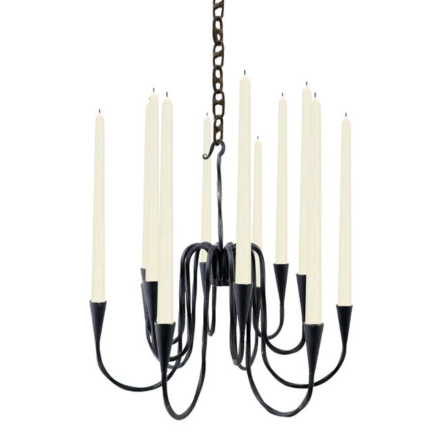 20th Century Wrought Iron Chandelier For Sale - Image 13 of 13