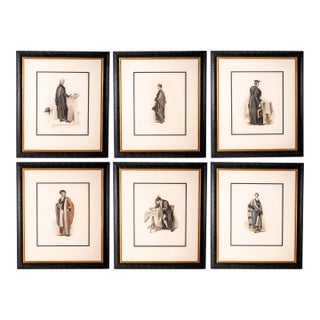 Set of Six 1814–1815 Hand-Colored Cambridge University Engravings After Thomas Uwins | Engraved by John Agar | Published by Rudolph Ackermann, London For Sale