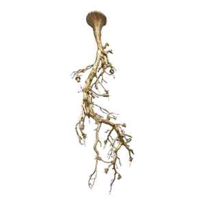 Modern Sculpted Metal Branch 7-Light Statement Chandelier With Spearpoint Crystals