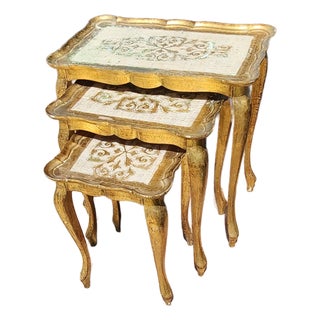 Set of Late 20th Century Florentine Nesting Tables For Sale
