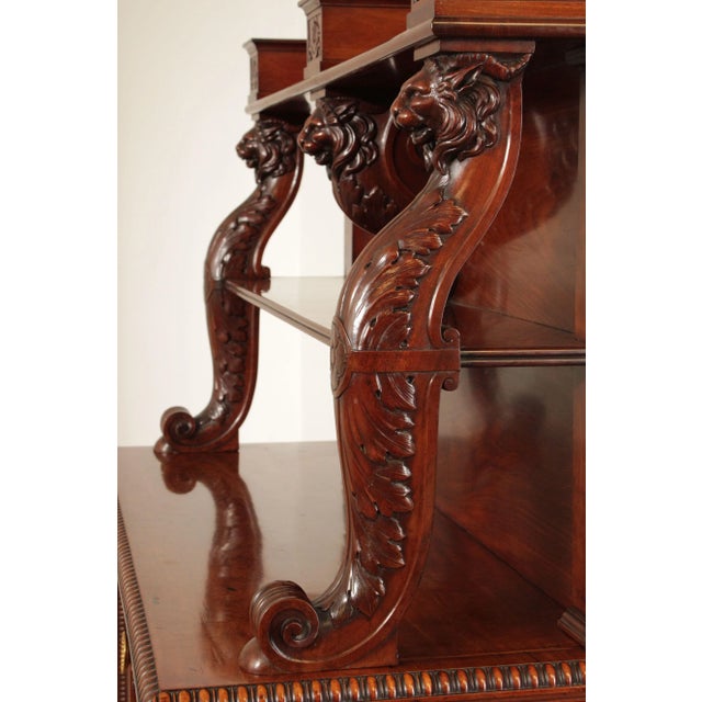 Mid 19th Century Antique English Charles X Style Carved Mahogany Chiffonier Sideboard For Sale - Image 5 of 13