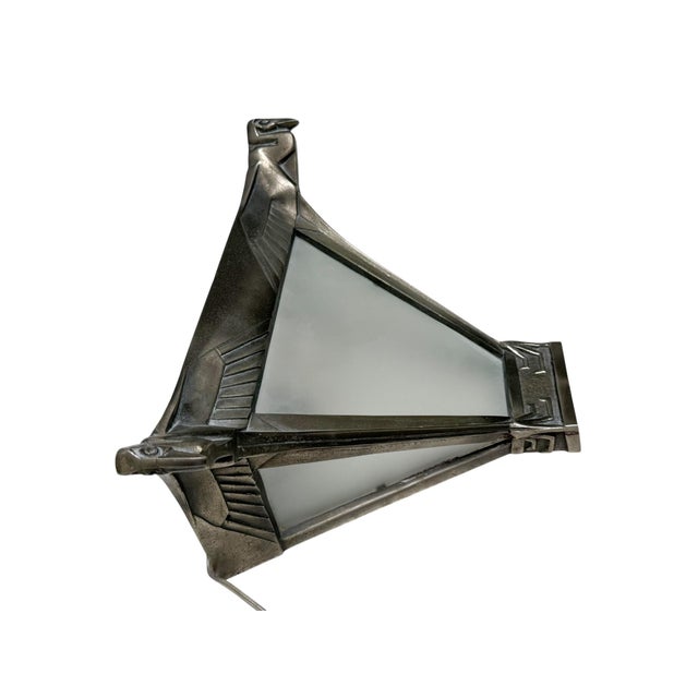 Art Deco Nickel-Plated Bronze Wall Light by Max Le Verrier, 1920s For Sale - Image 10 of 14