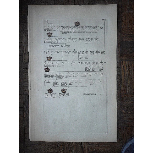 English Antique 18th Century Copperplate Engravings-Heraldry Crest & Family Tree-13"x19.5" - Set of 3 For Sale - Image 3 of 6