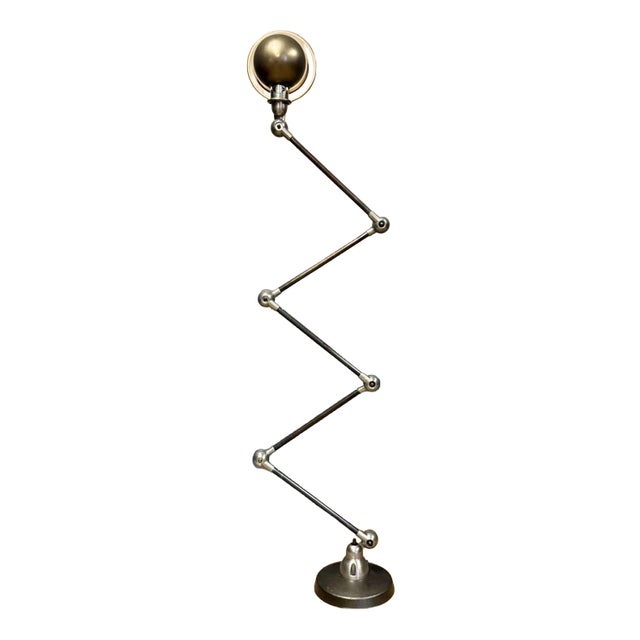 Polished Five-Arm Floor Lamp with Black Brand Plate from Jieldé, 1950s For Sale