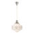 Vintage Art Deco Revival White Satin Glass Pendant Light With Brushed Chrome Hardware For Sale
