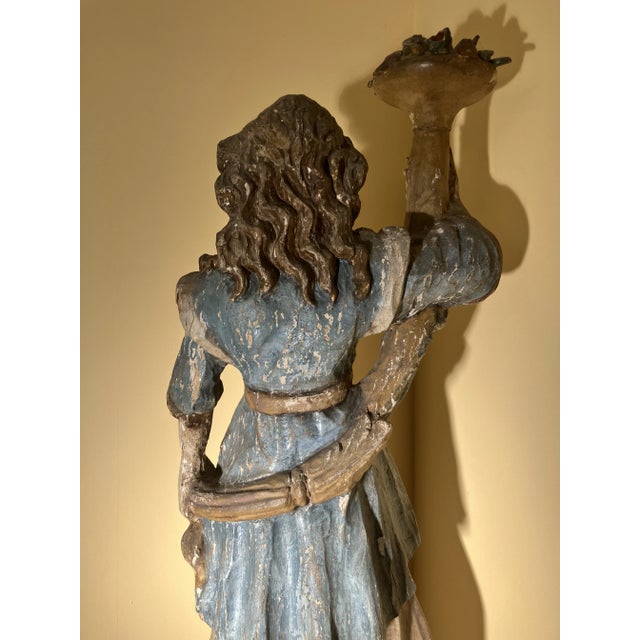 Overscale 18th Century Painted Figure For Sale - Image 12 of 12