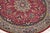 1990s Art Nouveau 1990's Kashan Pak-Persian Pink/Gray Wool Round Rug- 6'1'' X 6'2'' For Sale - Image 5 of 9