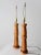 Vintage Striped Turned Wood Table Lamps Pair For Sale - Image 6 of 12
