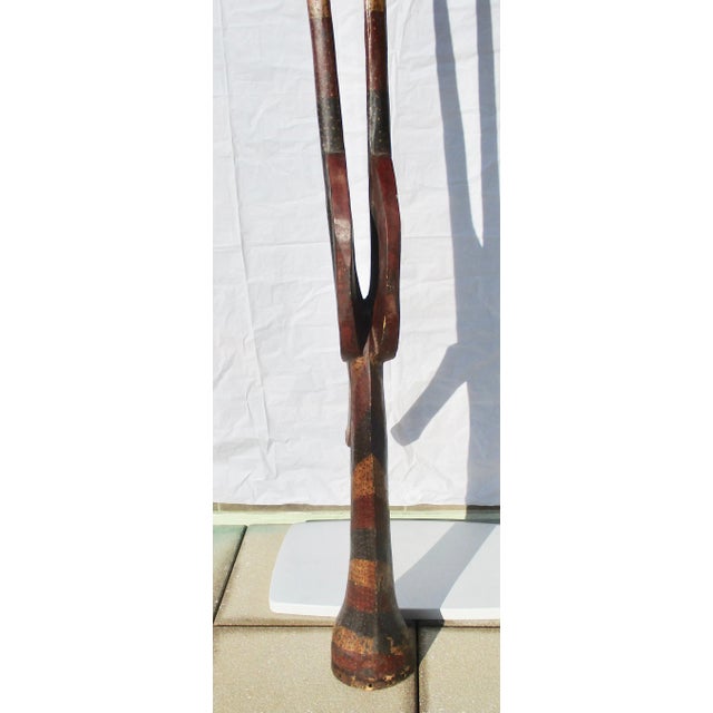 Cinnamon Mask Headdress African Kurumba Adone Antelope Large 6ft.4 In For Sale - Image 8 of 10