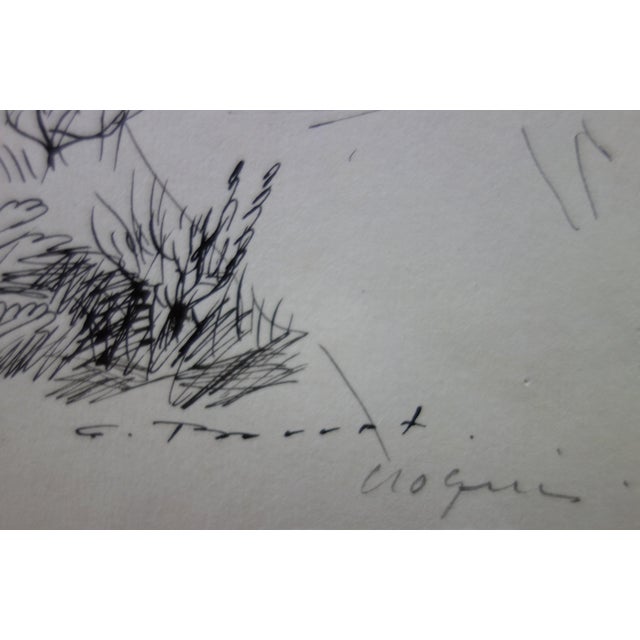 Modern Gaston Barret, The Bucolics, Ink on Vellum For Sale - Image 3 of 5