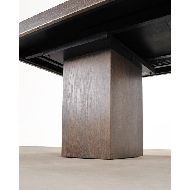 Bernhardt Linea Cerused Oak Modern Pedestal Dining Table 7.5 Ft For Sale - Image 14 of 17