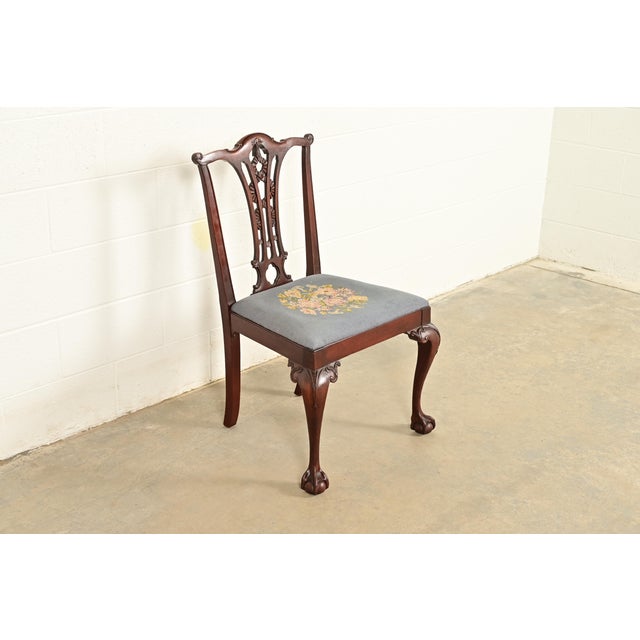 Baker Furniture Company Antique Chippendale Carved Mahogany Side Chair or Dining Chair, Circa 1860s For Sale - Image 4 of 12