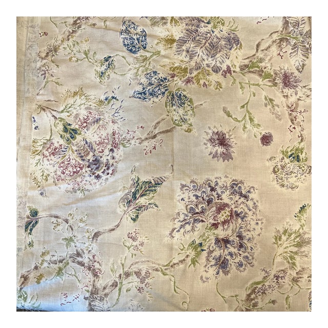 6 Yards Robert Allen Kaufmann Mystic Forest Wisteria Floral Print Upholstery Fabric For Sale