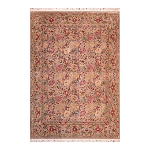 1990's Pak-Persian Taupe/Red Wool Rug - 8'1'' X 10'1'' For Sale